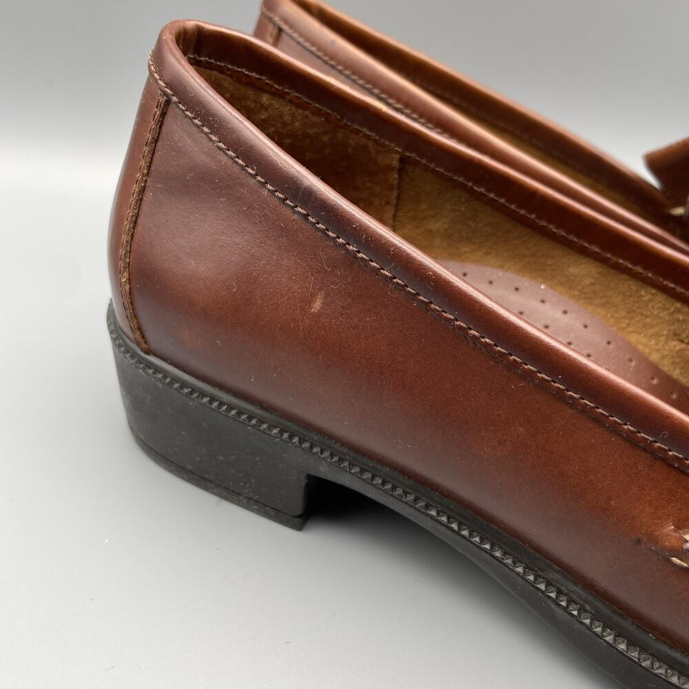 Eastland Rosalie Loafers Size 10 Brown Leather Academia Fringe Buckle Country - Picture 13 of 13